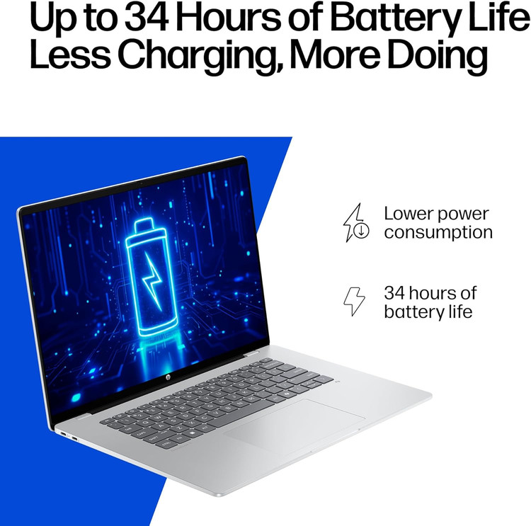 لپ تاپ اچ پی _ +HP OMNIBOOK 5-16 snapdragon Xplus 32GB 512GB 128 MB Qualcmm Adreno + NPU 16.1 FHD