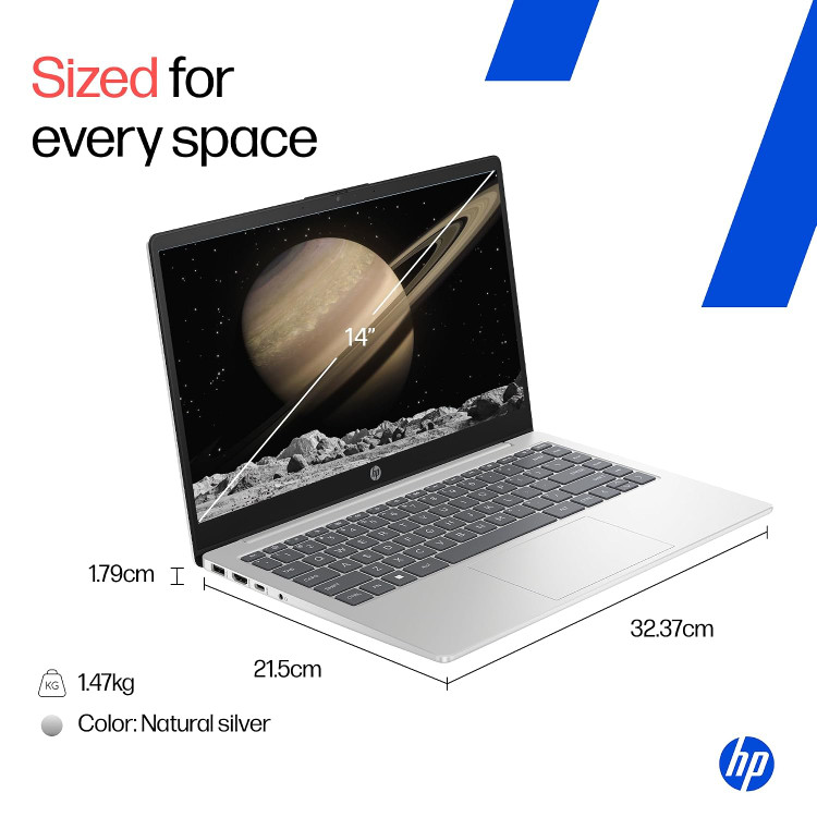 لپ تاپ اچ پی - HP 14 S RYZEN 7-7730U 8GB 512GB SSD 512GB AMD 14.1 FHD