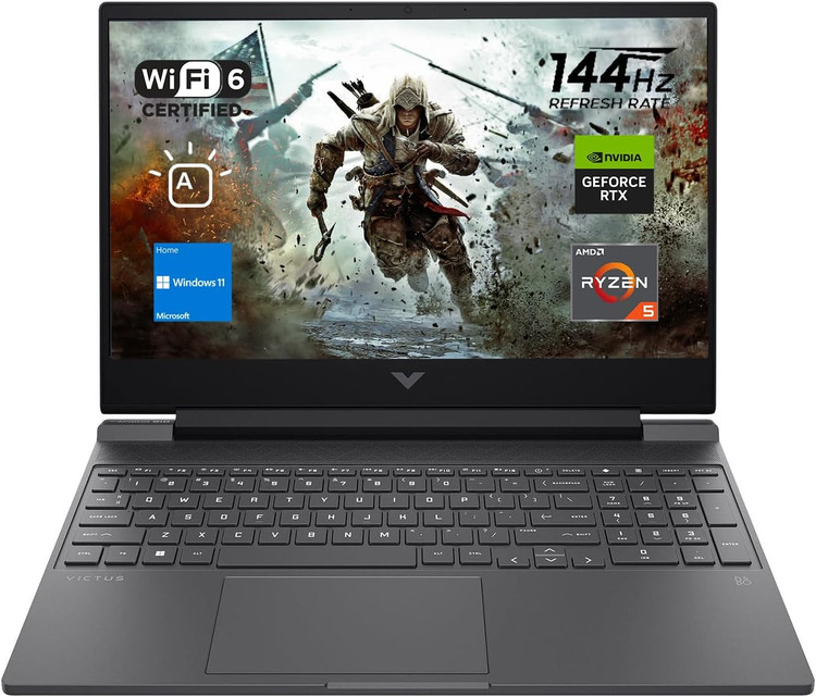 لپ تاپ اچ پی _ HP Victus 15 Ryzen 7-260W 16GB 1TB SSD 8GB RTX 5050 15.6 FHD 144HZ Black