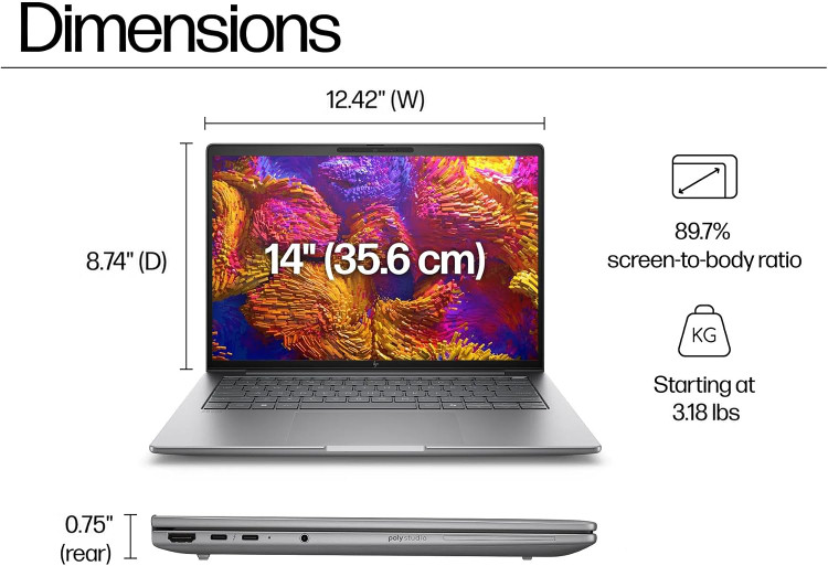 لپ تاپ اچ پی - HP ZBOOK 8 G1I 14 ULTRA7-255U 16GB 512GB INTEL+NPU 14inch WUXGA TOUCH