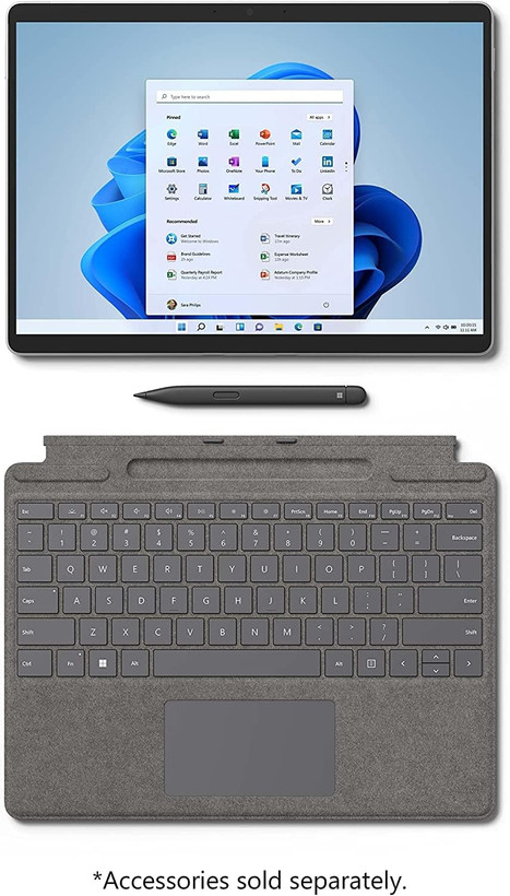 لپ تاپ مایکروسافت - با کیبورد معمولی Microsoft Surface PRO 8 CORE I5-1145G7 8GB 256GB SSD INTEL IRIS 2K A++ 13 inch