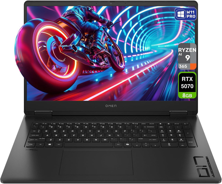 لپ تاپ اچ پی - HP Omen 17 Gaming AMD Ryzen AI 9-365W 32GB DDR5 1TB SSD RTX 5070-8GB-HX 17.1 inch 2K 240HZ