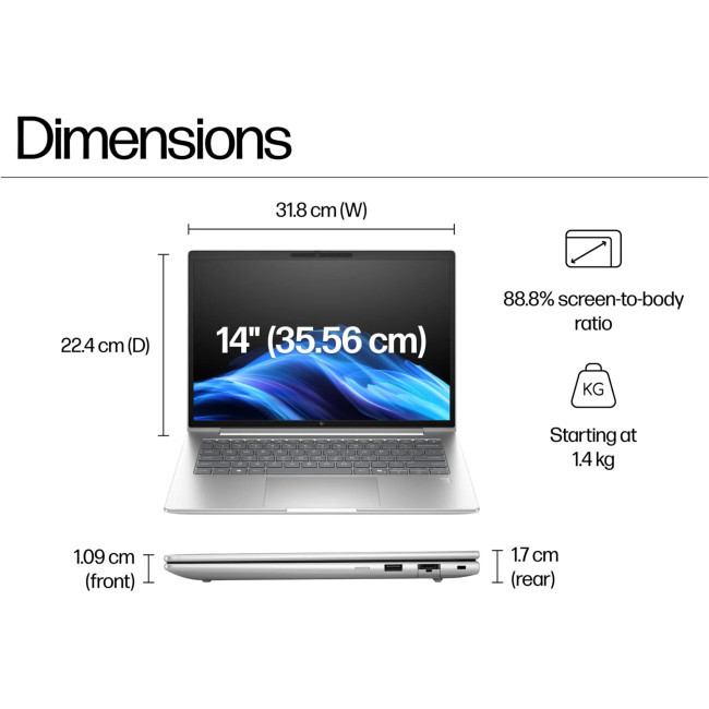 لپ تاپ اچ پی - HP ELITEBOOK 6 G1AH 14 RYZEN 5-220W 16GB DDR5 512GB SSD NPU + AMD 512 14.1 inch WUXGA SILVER