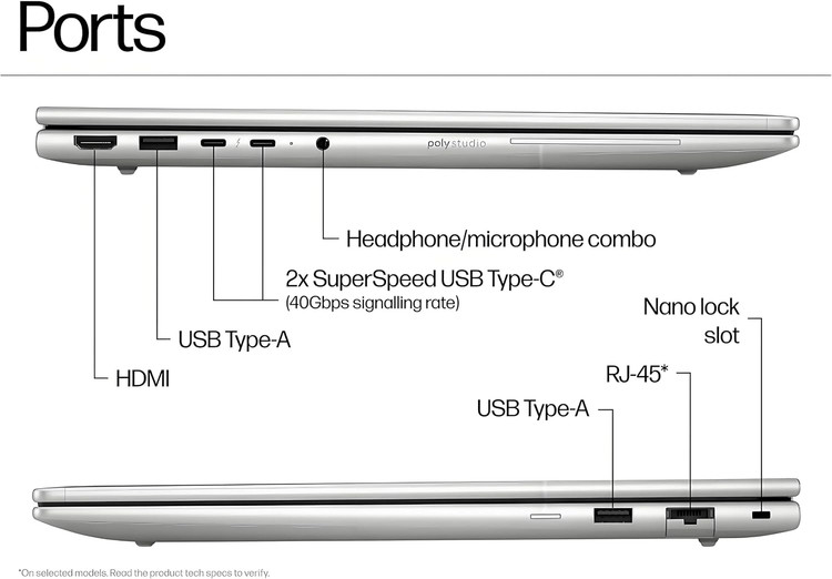 لپ تاپ اچ پی - HP ELITEBOOK 6 G1A 14 RYZEN AI 5 PRO 340W 16GB DDR5 512GB SSD NPU + AMD 512 14.1 inch WUXGA TOUCH SILVER